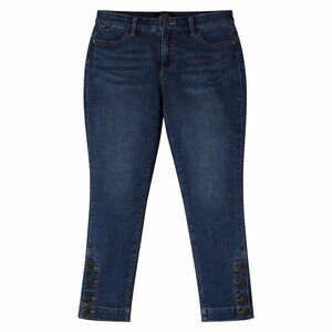 TALBOTS Flawless Five Pocket Ankle Dark Wash Curvy Jeans Size 4 Petite